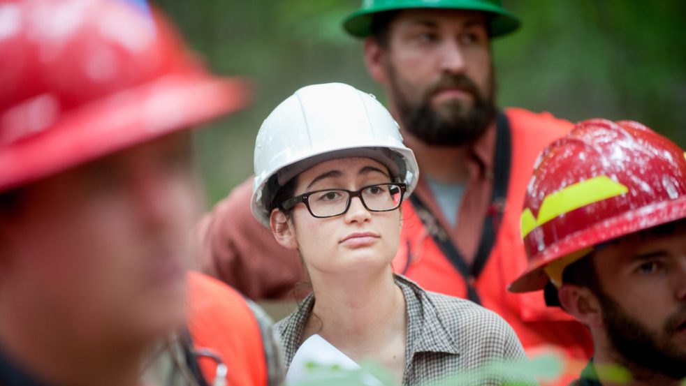 a forestry student in the field