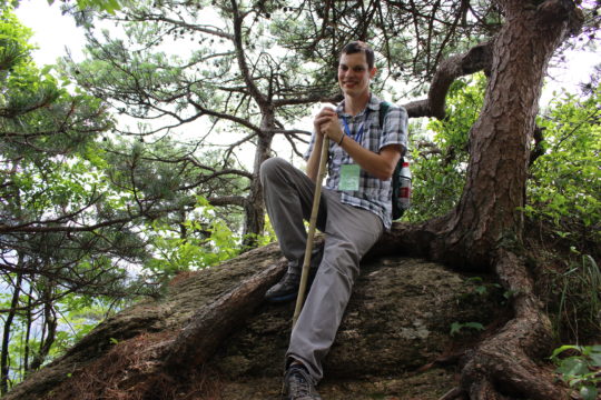 Ben O'Hallaron rests in a tree