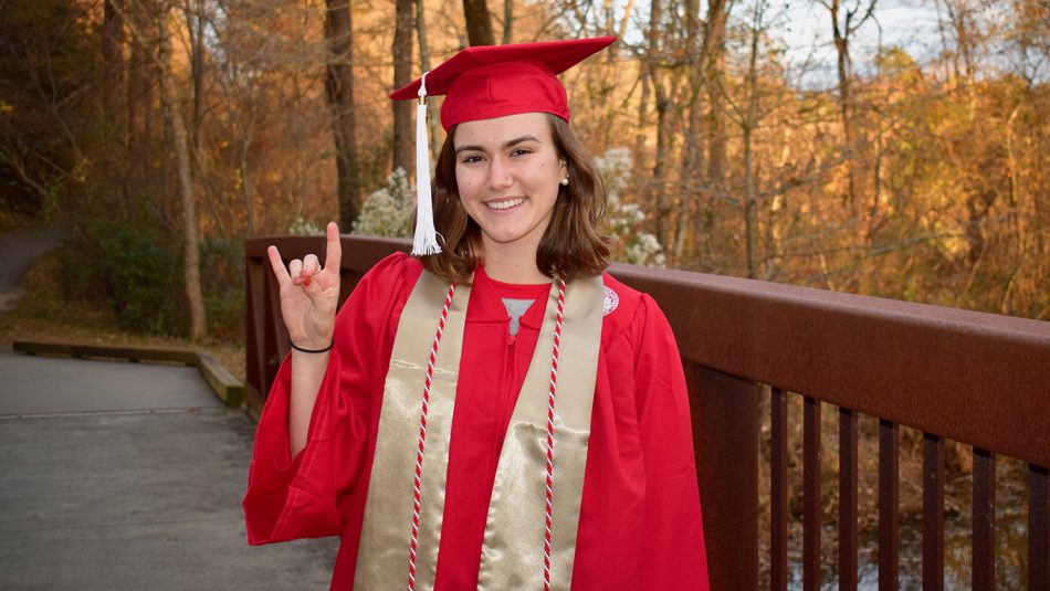 Kati Scruggs in cap and gown