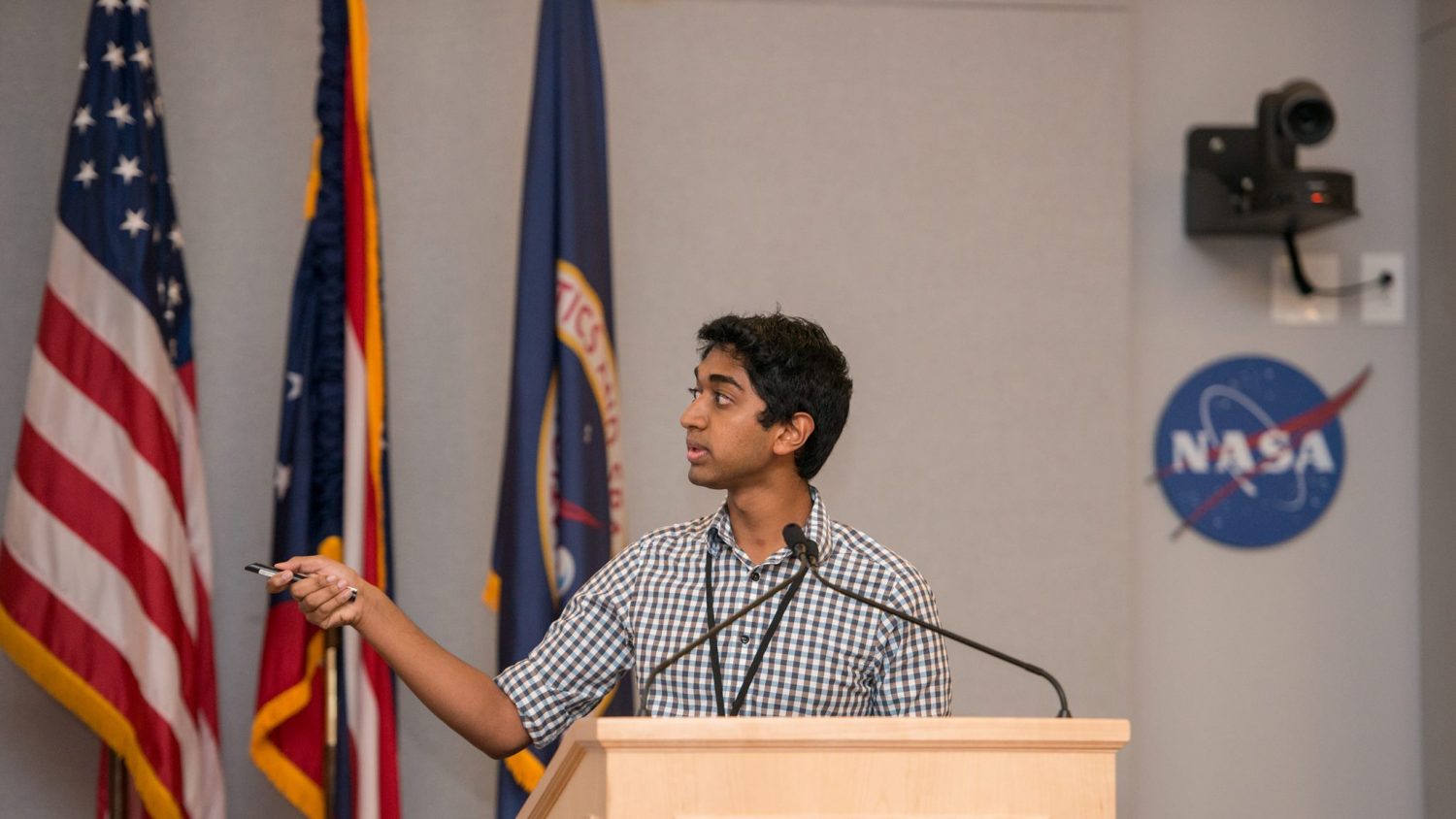 Pranav Kemburu speaks at NASA