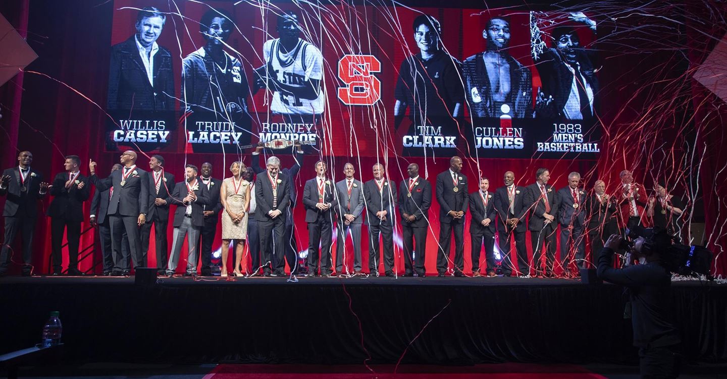 NC State Athletic Hall of Fame inductees celebrate