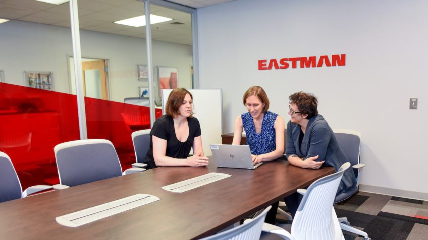 Researchers collaborate in the Eastman Innovation Center in Research Building IV
