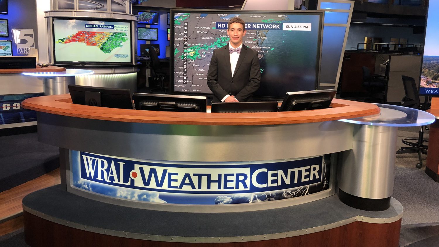 Clay Chaney at WRAL weather desk