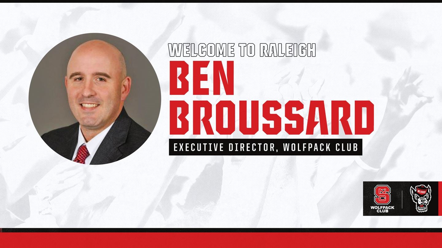 graphic announcing Ben Broussard as Wolfpack Club executive director