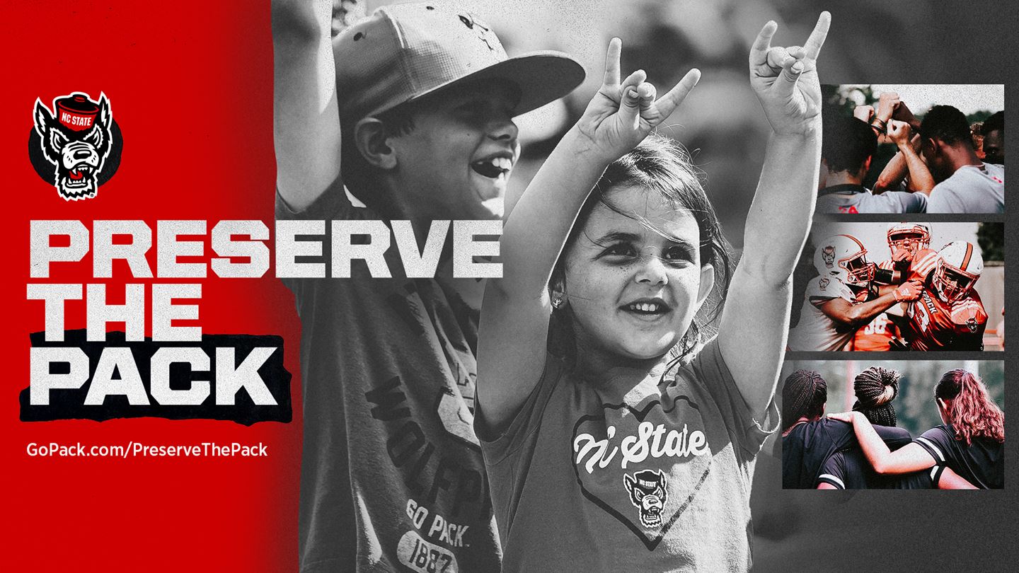 Preserve the Pack graphic image with collage photos of fans and athletes