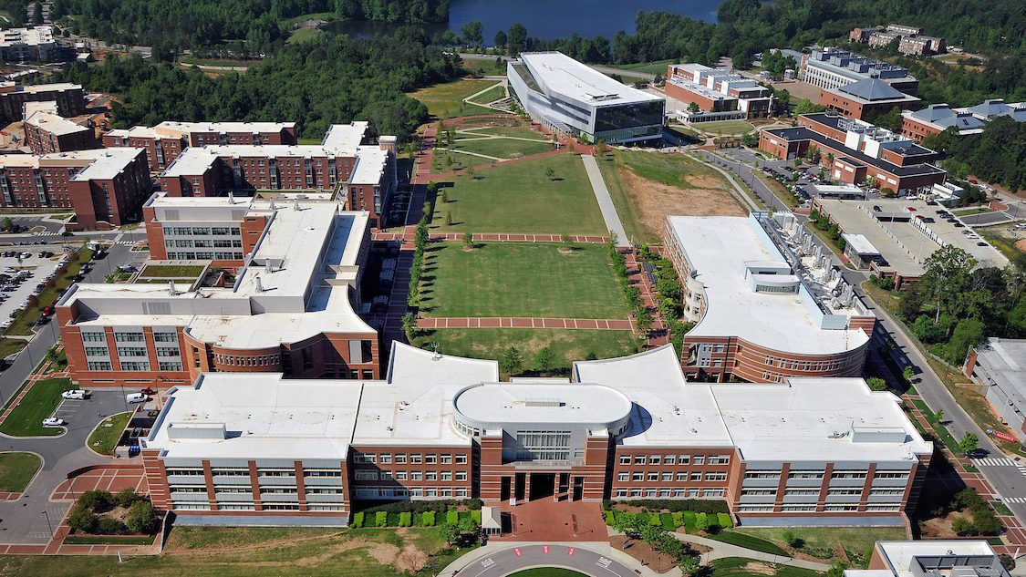 aerial view of centennial campus and engineering oval