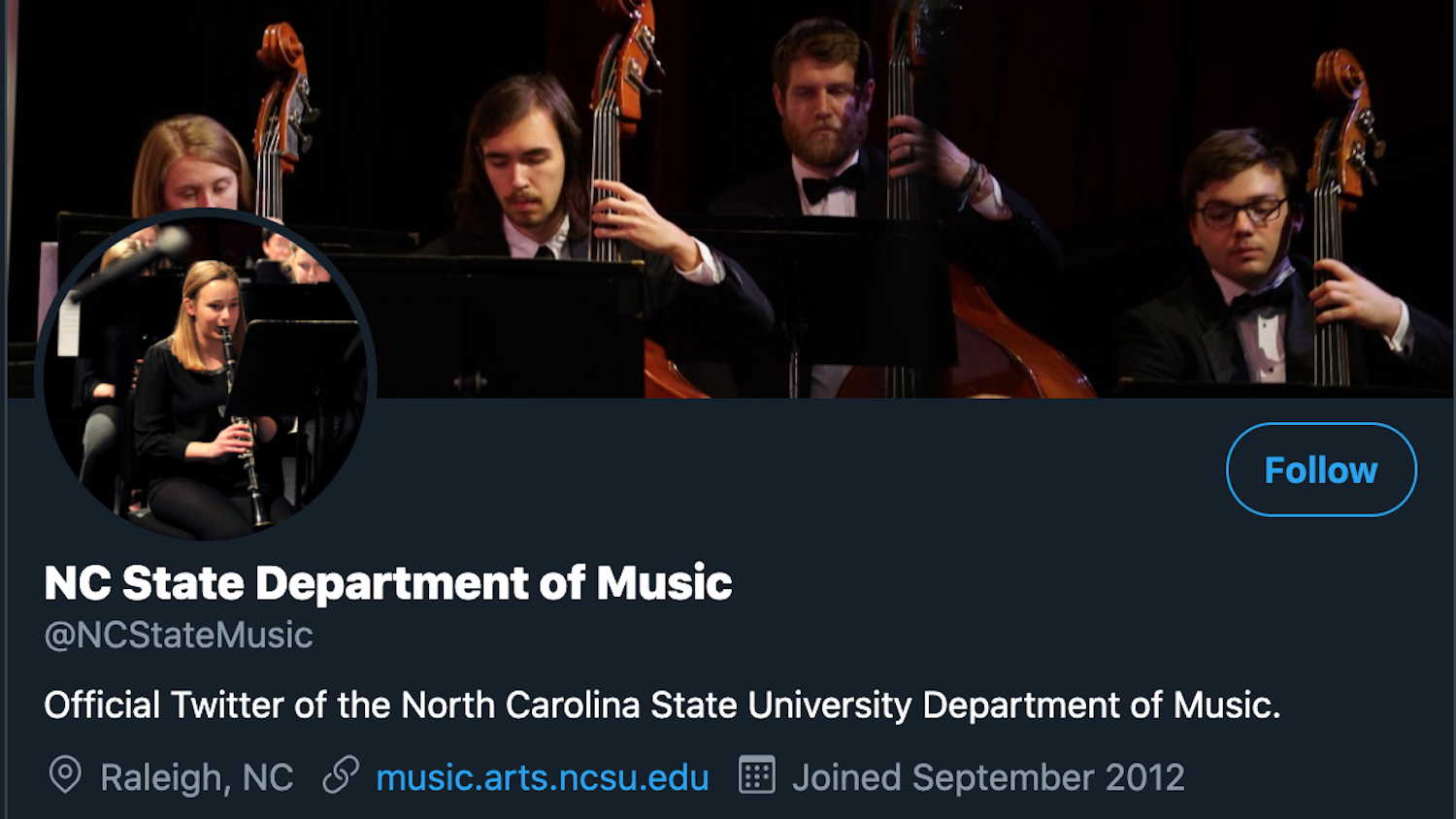 The Department of Music’s Twitter page