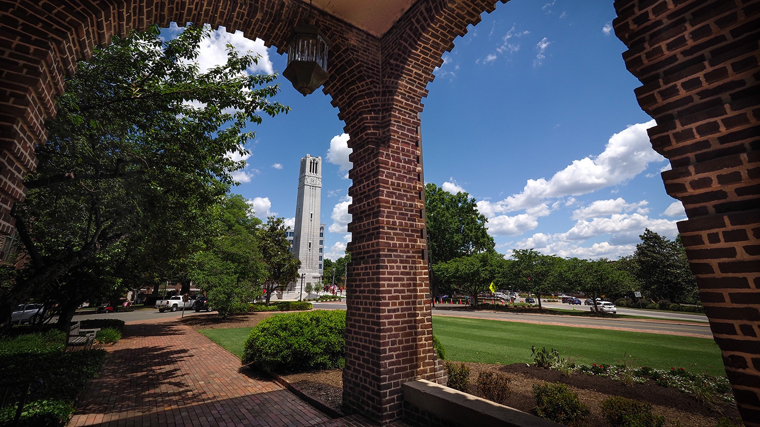 The Belltower as seen from porch of Holladay Hall