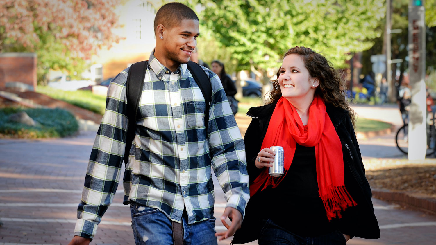 Students walking on campus