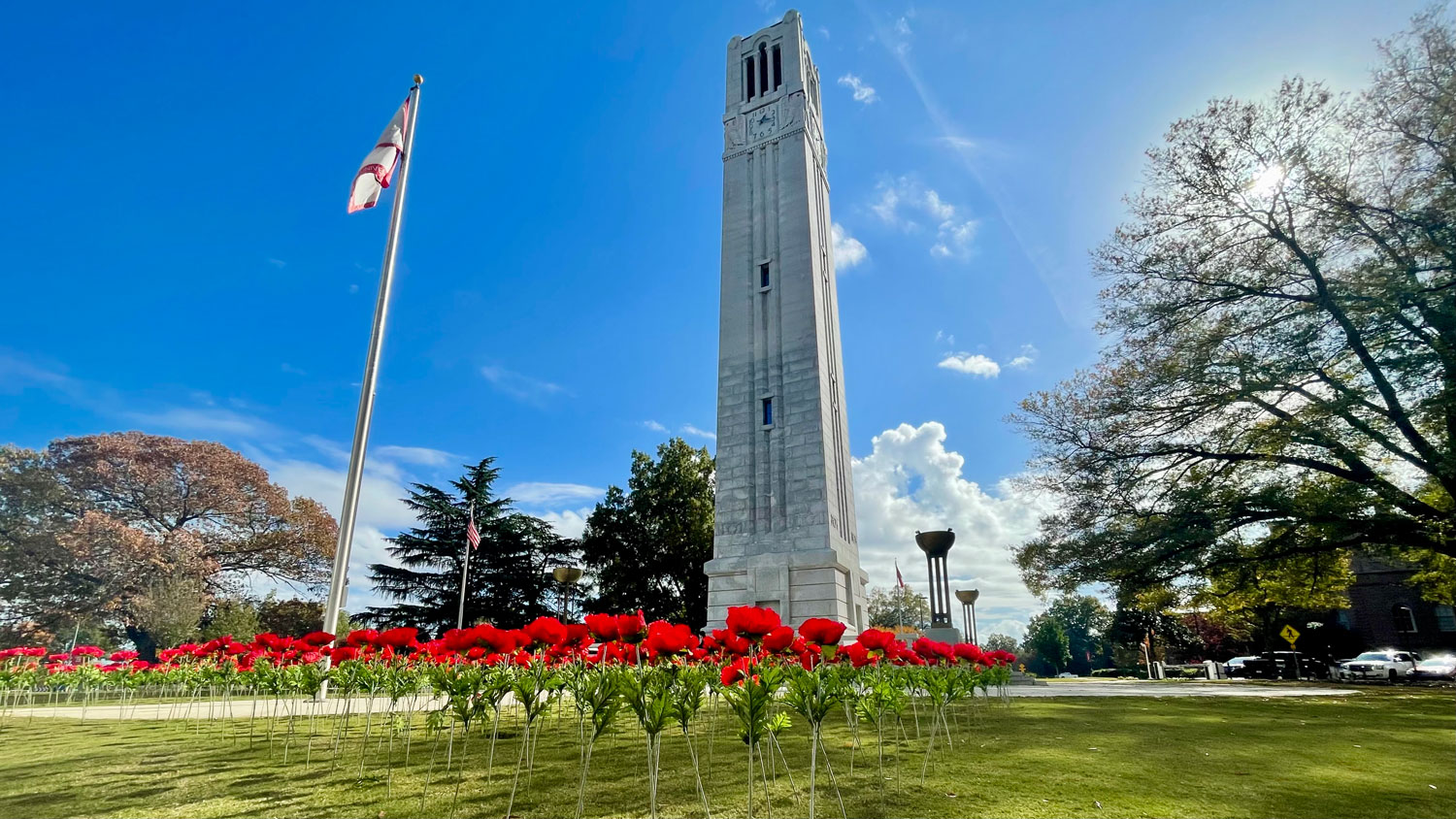 The Memorial Belltower on Veterans Day