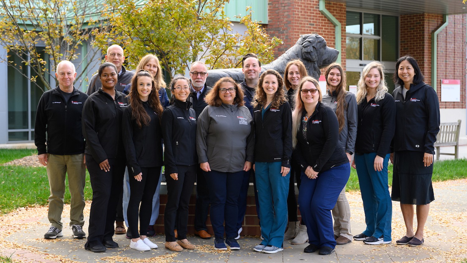 The NC State Veterinary Hospital's cardiology service recently shared a coat of excellence honor. Photo by John Joyner/NC State Veterinary Medicine
