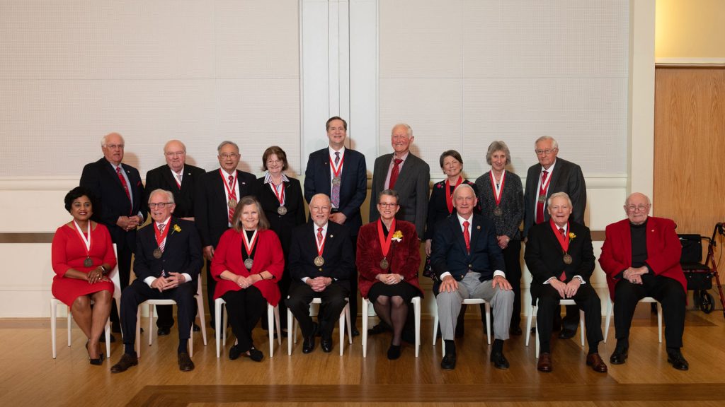 Past recipients of the Watauga Medal gathered together to welcome the 2022 honorees.