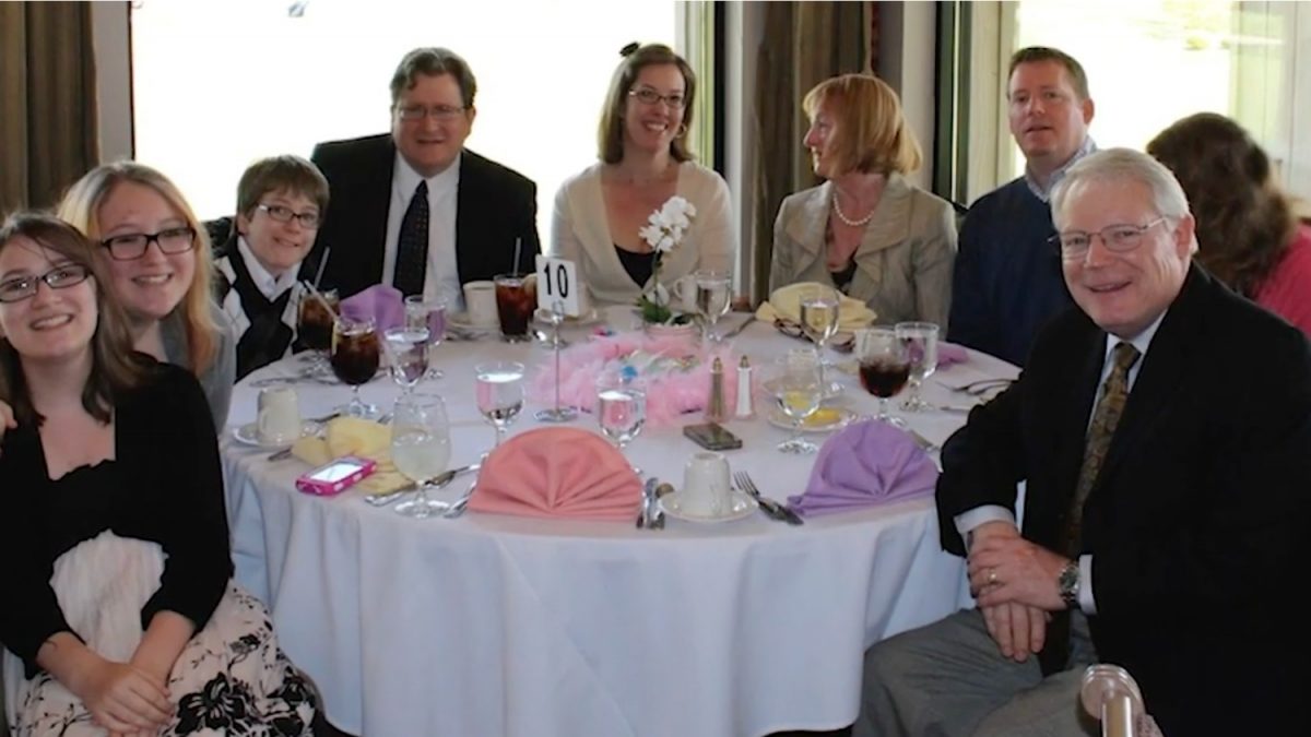 the Culpepper family gathered at a table at an event