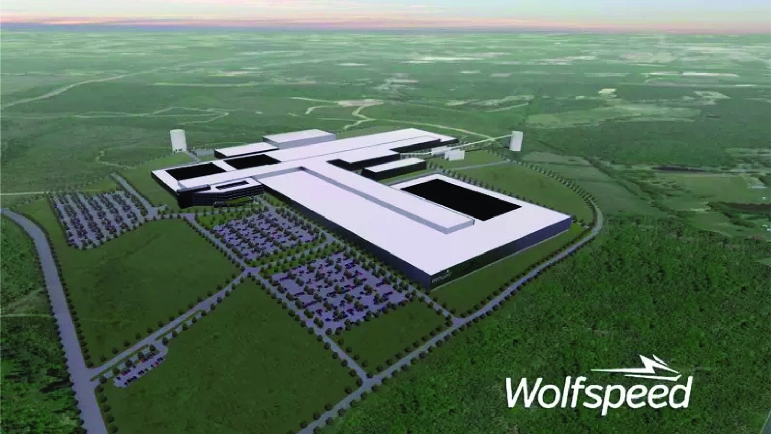 Artist's rending of Wolfspeed's new Chatham County, NC, plant