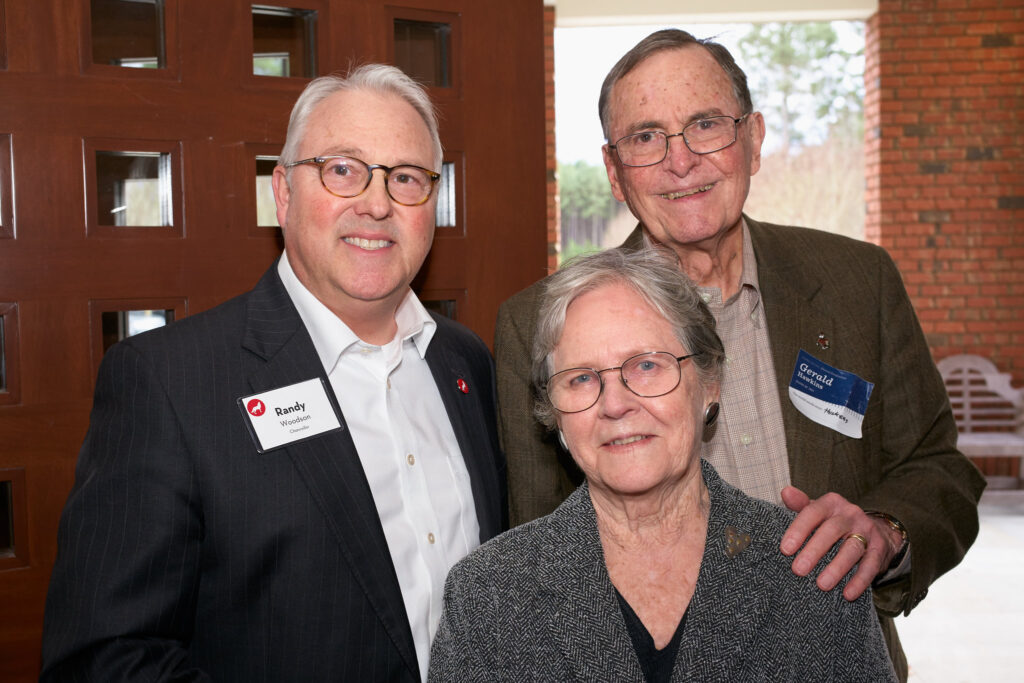 Gerald Hawkins and family with Chancellor Randy Woodson in 2018