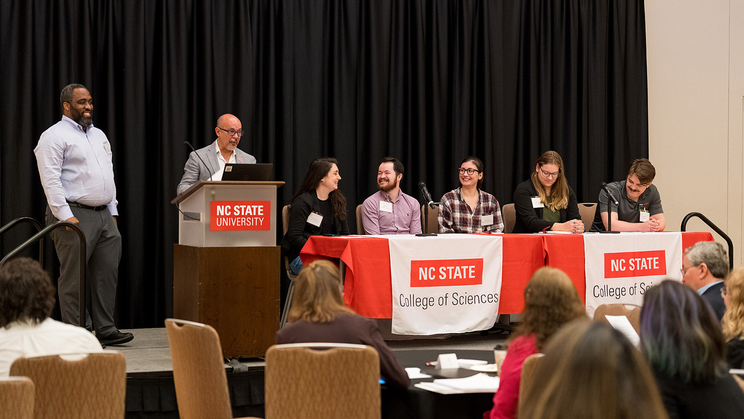 Panel members on stage during NC State’s ChemEd Summit in 2024 @jkasephoto - www.jkase.com - Credit: Justin Kase Conder Copyright: © 2024 Justin Kase Conder