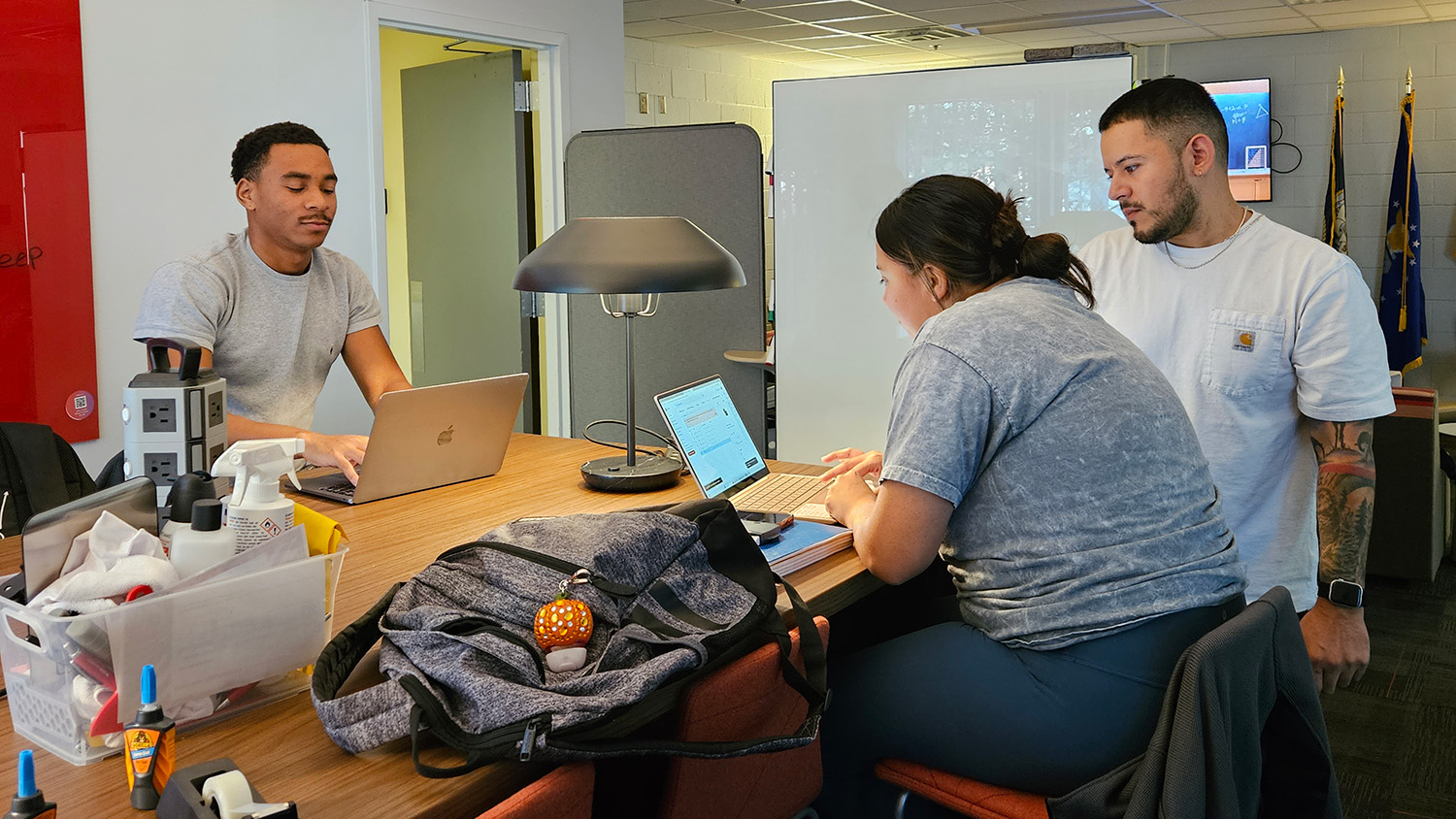 Students study together in NC State’s renovated Military and Veteran Services space.