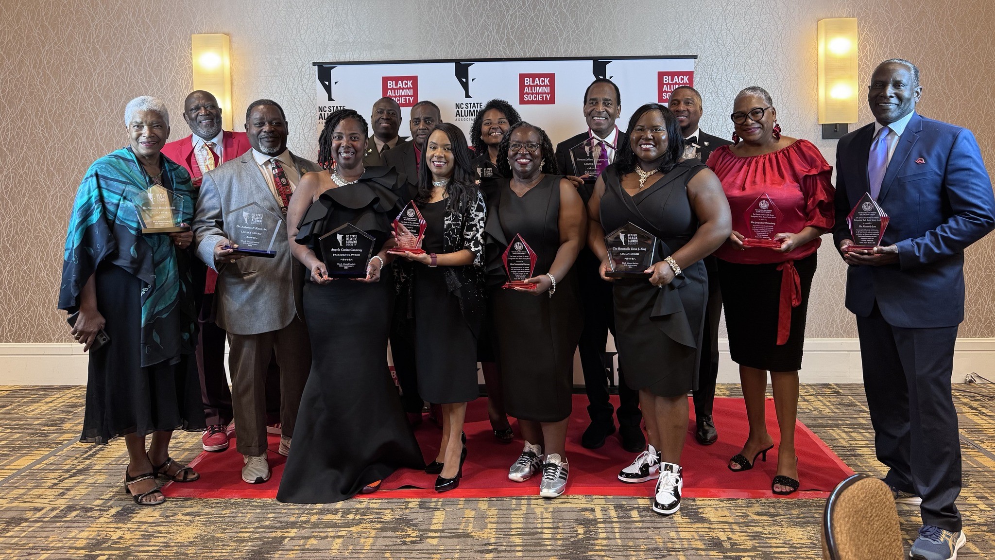 Black Alumni Society award winners line up at their gala