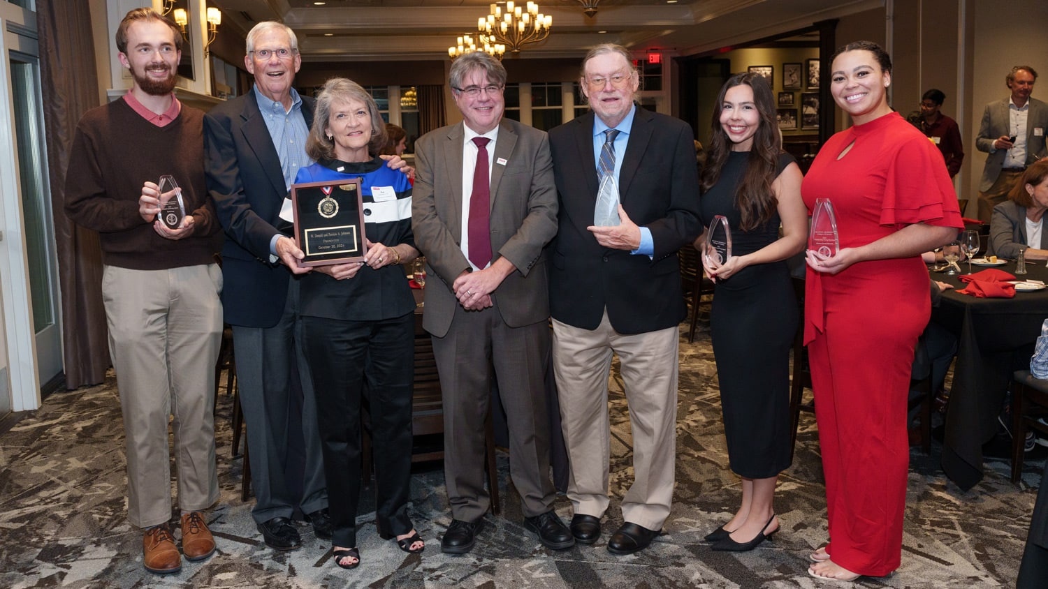 David Sieg (far left) with other award winners from the College of Sciences.