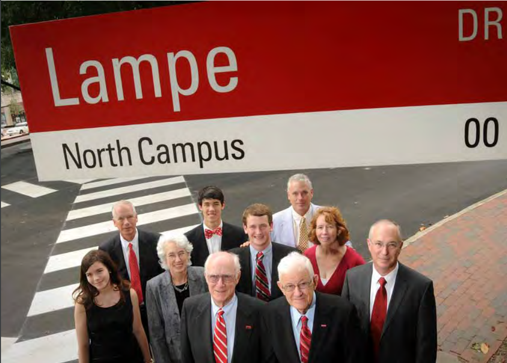 The Lampe family gathered at Lampe Drive