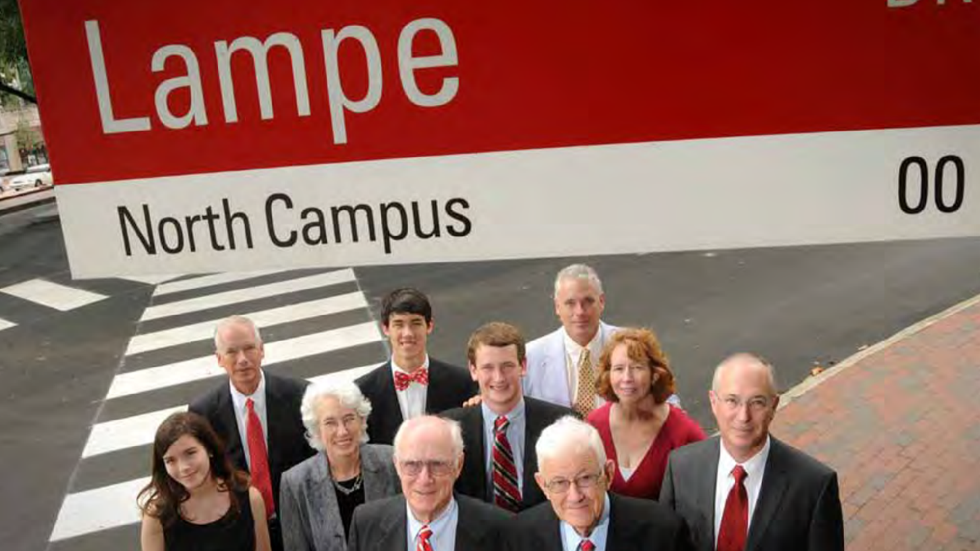 Lampe family members gathered at Lampe Dr.