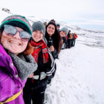 Lilly Humphries ’20, far left, poses for a snowy photo with a group of peers. The Ronald and Dale Terry Student Assistance and Enrichment Fund enabled Humphries to travel to Iceland to study renewable energy and sustainability.