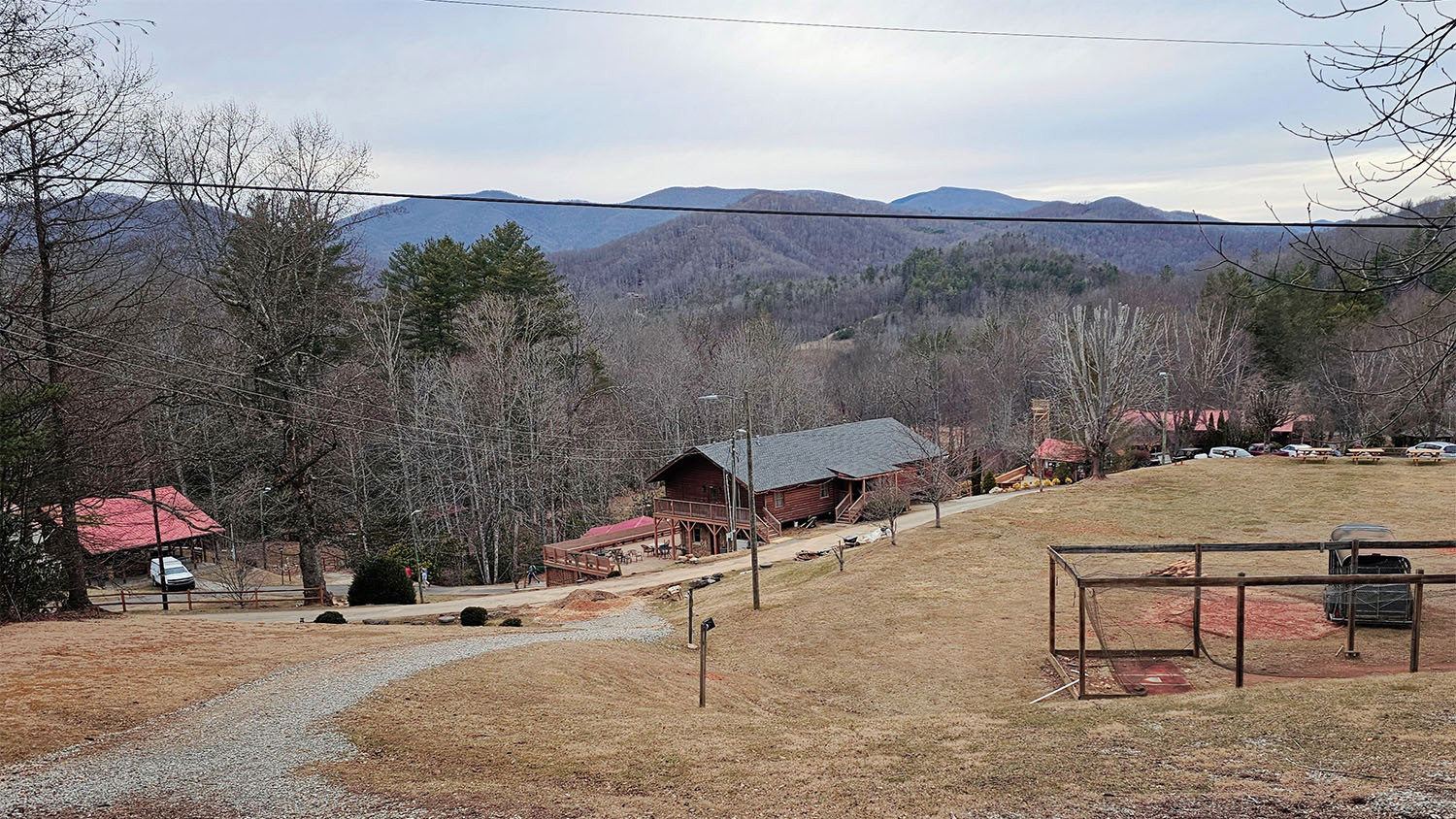 A view of the mountains in western North Carolina from Teen Valley Ranch, where NC State students are staying during a 2025 Alternative Service Break trip.