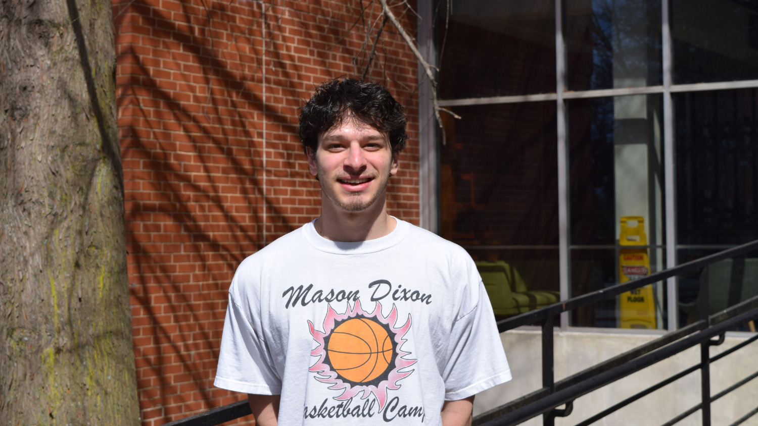 NC State student Dominic Zecca poses outside of Biltmore Hall. Photo by Katherine Griffey.