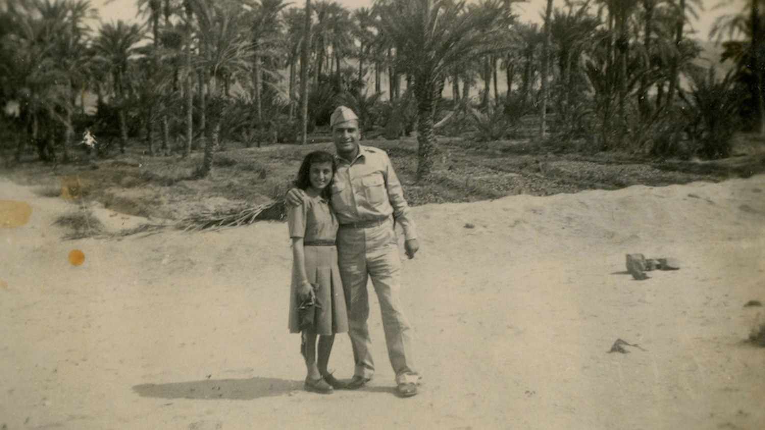 Sepia-tone photo of Hoda Z. Nassour and Herbert R. Nassour Jr., MD.