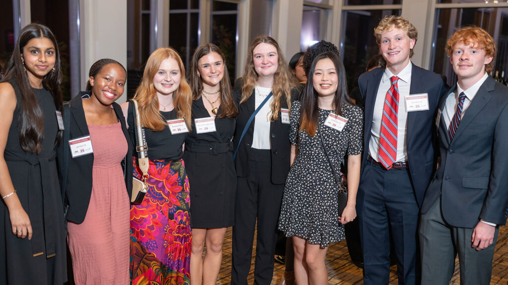 Centennial Scholars pose at an event celebrating the program's anniversary