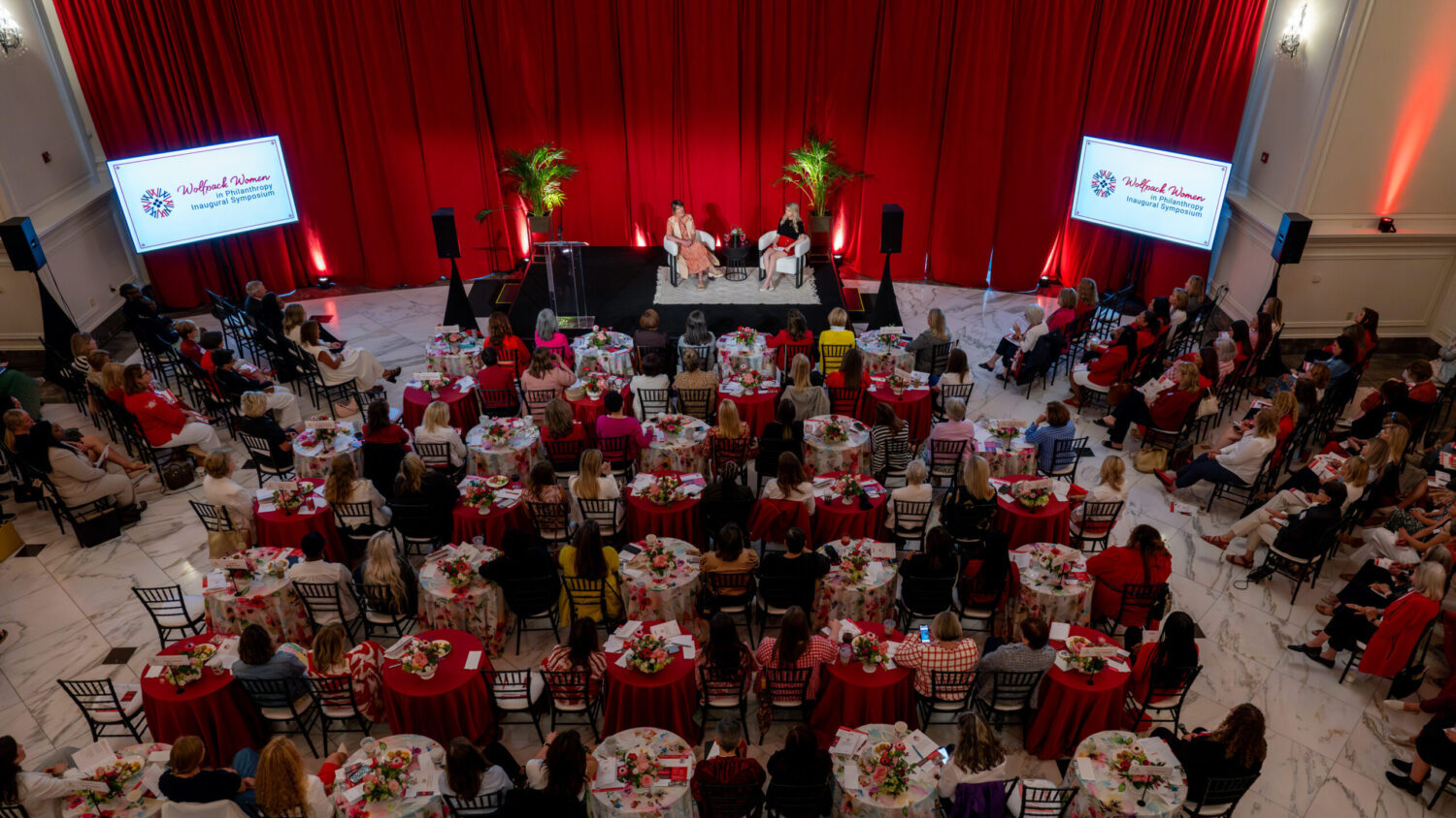 Overhead shot of the inaugural Wolfpack Women in Philanthropy Symposium.
